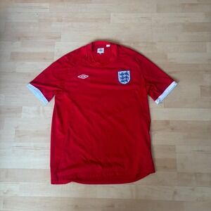 Umbro England National Team Soccer Jersey Red White Mens Size 46 Three Lions